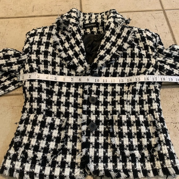 Vintage Beechers Brook Black and White Cropped Tweed Jacket - Size 6 - Picture 4 of 8